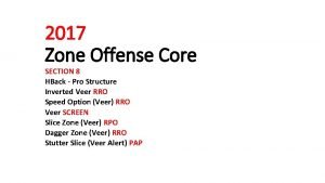 2017 Zone Offense Core SECTION 8 HBack Pro