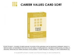 Knowdell career values card sort