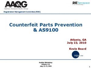 Registration Management Committee RMC Counterfeit Parts Prevention AS