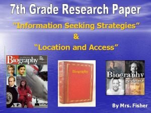 Information seeking strategies