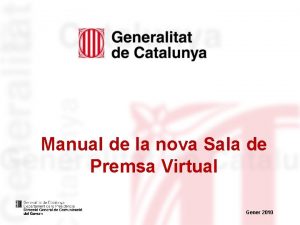 Manual de la nova Sala de Premsa Virtual