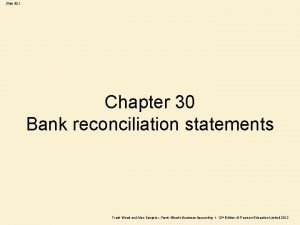 Bank reconciliation statement frank wood