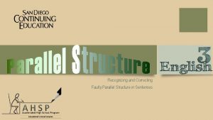 Recognizing parallel structure