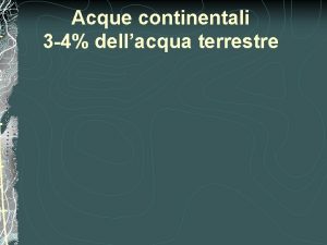 Acque continentali 3 4 dellacqua terrestre I Ghiacciai