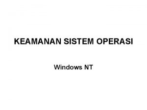 Keamanan sistem operasi windows