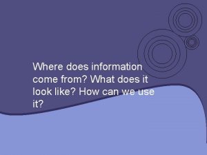 Where does information come from What does it