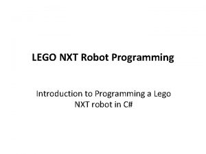 Nxt lego robot programming
