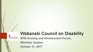 Wabanaki council on disability