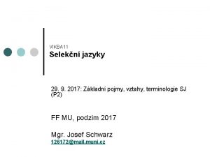 VIKBA 11 Selekn jazyky 29 9 2017 Zkladn