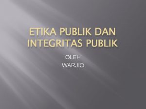 Dimensi integritas publik