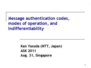 Message authentication codes modes of operation and indifferentiability