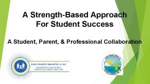 A StrengthBased Approach For Student Success A Student