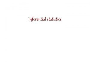 Inferential statistics Introduction Descriptive statistics Judgmentsinferences related to