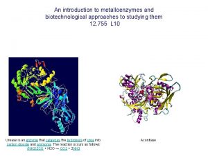 An introduction to metalloenzymes and biotechnological approaches to