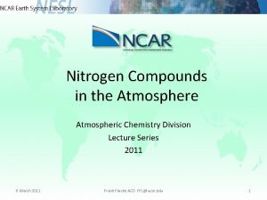 Nitrogen Compounds in the Atmospheric Chemistry Division Lecture