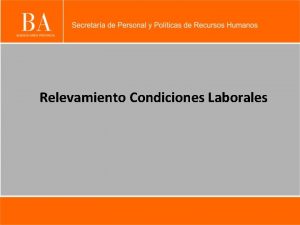 Relevamiento Condiciones Laborales La funcionalidad de la aplicacin