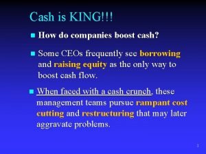 Boost working capital