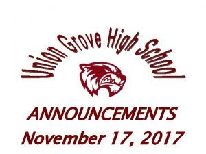 ANNOUNCEMENTS November 17 2017 HCS Printing You asked