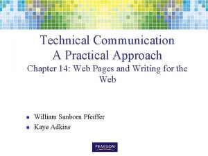 Technical Communication A Practical Approach Chapter 14 Web