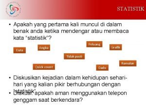 STATISTIK Apakah yang pertama kali muncul di dalam