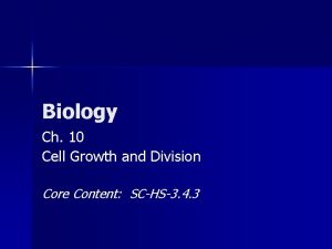 Biology Ch 10 Cell Growth and Division Core