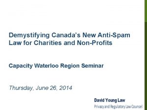 Demystifying Canadas New AntiSpam Law for Charities and