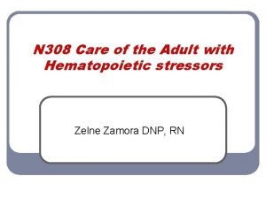 N 308 Care of the Adult with Hematopoietic