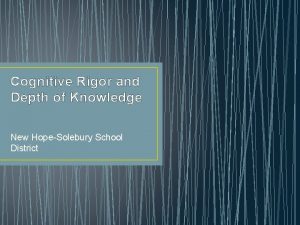 What is cognitive rigor