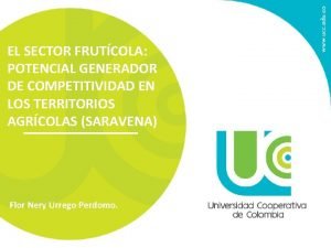 EL SECTOR FRUTCOLA POTENCIAL GENERADOR DE COMPETITIVIDAD EN