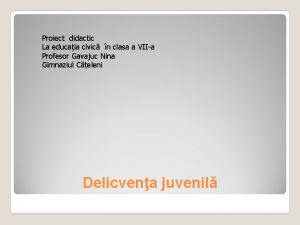 Delicventa juvenila ppt