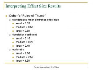 Interpretation of effect size