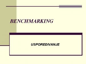 Benchmarking definicija