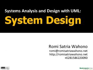 Systems Analysis and Design with UML System Design