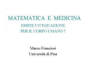 Matematica e medicina