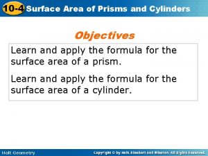 Lesson 10-4 surface area of prisms and cylinders