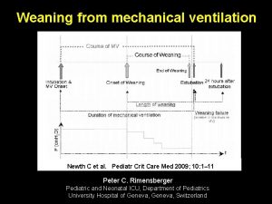 Weaning from mechanical ventilation Newth C et al