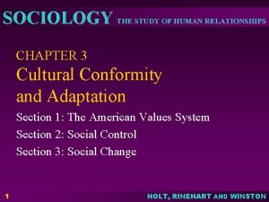 SOCIOLOGY THE STUDY OF HUMAN RELATIONSHIPS CHAPTER 3