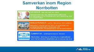 Samverkan inom Region Norrbotten Samordnad utveckling fr god