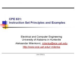CPE 631 Instruction Set Principles and Examples Electrical