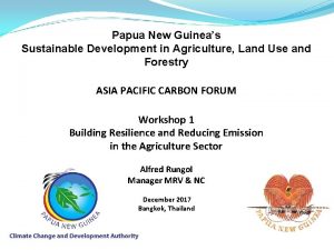 Papua New Guineas Sustainable Development in Agriculture Land