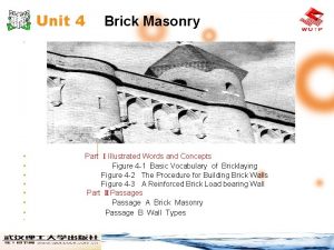 Unit 4 Brick Masonry Part Illustrated Words and