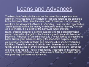 Short term loans and advances