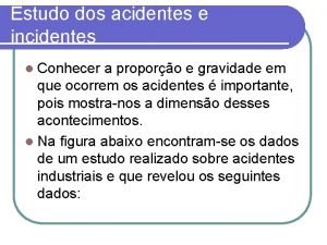 Estudo dos acidentes e incidentes l Conhecer a