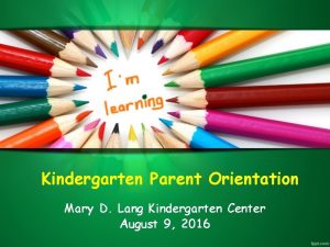 Kindergarten schedule example