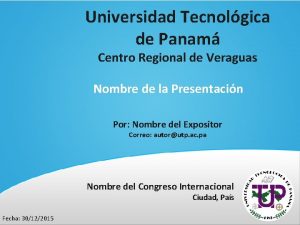 Universidad Tecnolgica de Panam Centro Regional de Veraguas