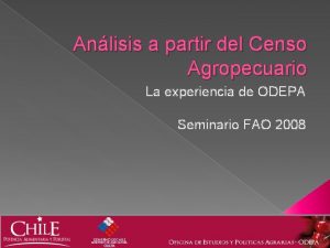 Anlisis a partir del Censo Agropecuario La experiencia