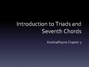 Introduction to triads and seventh chords