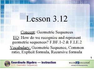 Lesson 3: arithmetic and geometric sequences