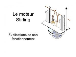 Le moteur Stirling Explications de son fonctionnement Dplacement