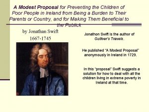 Irony in the modest proposal